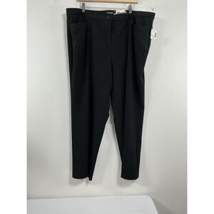 Womans Roz & Ali Dress Pants 18 W Black Tummy Control Short Straight NWT